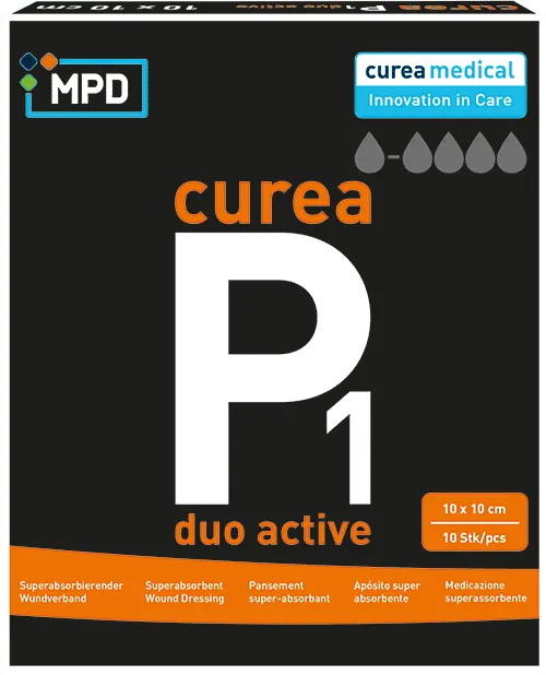 Curea Duo Active — curea P1 duo active ambalaj kutusu ön yüzü (10 × 10 cm, 10 adet)
