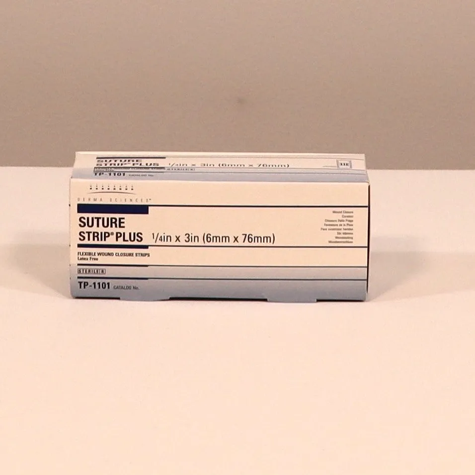 Suture Strip Plus — Suture Strip Plus TP-1101 kutu önyüzü, 6 mm x 76 mm
